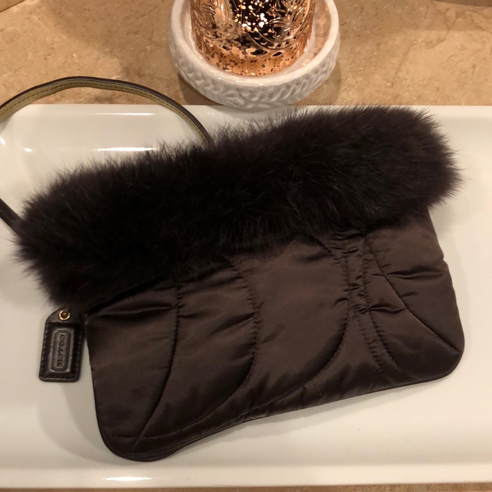 EUC Coach Rabbit Hair Trimmed Wristlet!